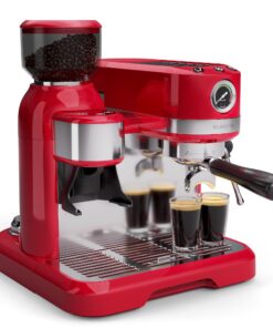 Klarstein Bella Café Karos kávéfőző, Vintage, daráló, 19 bar, Tejhabosító, Nyomásmérő, 1150 W