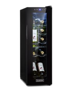 Klarstein Shiraz 12 Slim, bohűtő, 32 l, 12 palack, 85 W, 5–18°C, érintőképernyős kezelőpanel