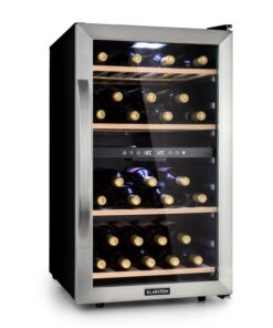 Klarstein Vinamour 45D, borhűtő, 118 liter, 45 palack, 5 - 18 °C, 2 zóna, rozsdamentes acél