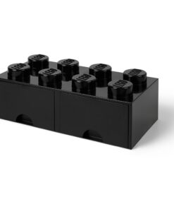 Négyszögeletes fekete tárolódoboz 2 fiókkal - LEGO®