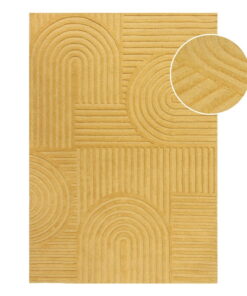 Zen Garden sárga gyapjú szőnyeg, 160 x 230 cm - Flair Rugs