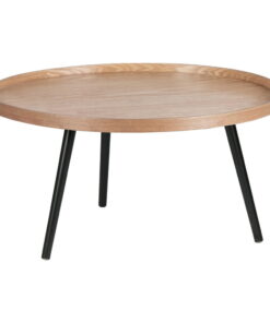 Mesa bézs-fekete dohányzóasztal, ø 78 cm - WOOOD