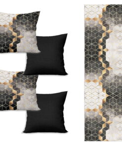 Asztali futó és 4 db párnahuzat szett Optic - Minimalist Cushion Covers