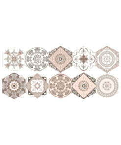 Floor Stickers Hexagons Cornalina 10 db-os padlómatrica szett, 40 x 90 cm - Ambiance