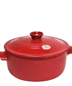 Flame piros kerámia kerek lábas fedővel, ⌀ 27 cm - Emile Henry