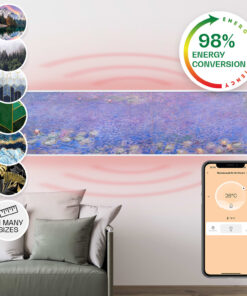 Klarstein Wonderwall Air Art Smart, infravörös hősugárzó, 120 x 30 cm, 350 W, alkalmazás, tavirózsák