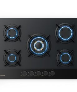 Klarstein Goldflame Nano gáz főzőlap, 5 sárgaréz égő, Nano bevonat, LPG/földgáz