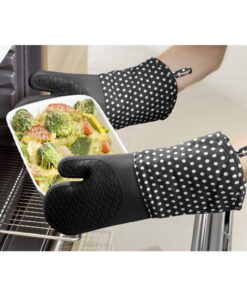 Oven 2 db fekete szilikon edényfogó kesztyű - Wenko