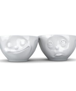 2 db fehér 'boldog' porcelán tálka, 200 ml - 58products