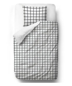 Simple Checkers pamut-szatén kétszemélyes ágyneműhuzat, 200 x 200 cm - Butter Kings