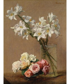 Henri Fantin-Latour - A Virágok és gyümölcsök című festmény másolata, 45 x 100 cm