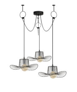 Tel Hat fekete függőlámpa 3 izzóval - Opviq lights