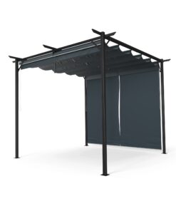 Blumfeldt Pantheon Robust Pergola, 3x3 m időjárásálló porszórt acél oldalsó redőnyökkel