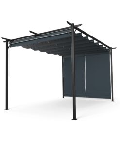 Blumfeldt Pantheon Robust Pergola, 3x4 m időjárásálló porszórt acél oldalsó redőnyökkel