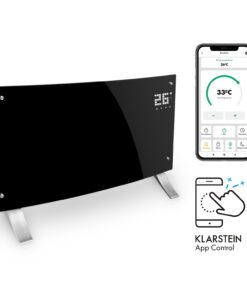 Klarstein Bornholm Curved Smart, konvektor, 2000 W, vezérlés applikáción keresztül, fekete