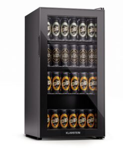 Klarstein Beersafe 74 Slim, hűtőszekrény, 74 liter, 3 polc, panorámás üvegajtó