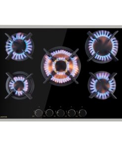 Klarstein Goldflame 5 Prime, gázfőzőlap, 5 Messing égő, üvegkerámia