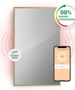 Klarstein La Palma 1000 smart, infravörös hősugárzó 2 az 1-ben, 120 x 60 cm, 1000 W, tükör elülső rész