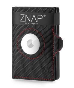 Slimpuro ZNAP Airtag pénztárca 8 kártya, érmetartó, 8,9 x 1,5 x 6,3 cm (Sz x Ma x Mé) RFID védelem