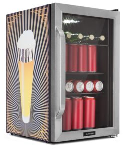 Klarstein Beersafe 70 Birra Edition, hűtőszekrény, 70 liter, 3 polc, panoráma üvegajtó, rozsdamentes acél