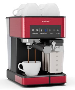Klarstein 1,8 literes kávéfőző tejhabosítóval, 20 baros karos kávéfőző, kis kávéfőző őrölt kávéra 1350 W teljesítménnyel, barista kávéfőző jeges cappuccino latte espresso kávéhoz