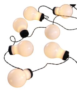 Bulb fekete villanykörte alakú LED fényfüzér, 10 izzós, hosszúság 2,2 m - DecoKing
