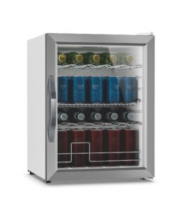 Klarstein Beersafe italhűtő üvegajtóval | 64 x 48 cm | 60 liter | 85 W | Ezüst/fehér