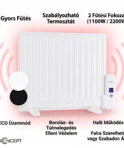 OneConcept Wallander, olajradiátor, 600 W, termosztát, olajfűtés, lapos design, fehér