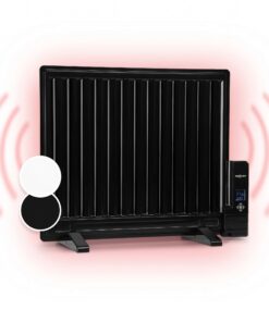 OneConcept Wallander, olajradiátor, 600 W, termosztát, olajfűtés, lapos design, fekete