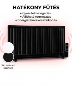 OneConcept Wallander, olajradiátor, 1000 W, termosztát, olajfűtés, lapos design, fekete