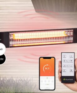Blumfeldt Smartwave, infravörös hősugárzó, 2400 W, WiFi, vezérlés applikáción keresztül, fekete