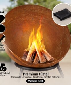 Blumfeldt Fireball Rust, tűzrakóhely, Ø 60 cm, kidönthető rostély, rozsdás megjelenés