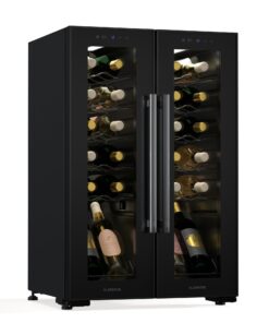 Klarstein Shiraz borhűtő, 2 hűtőzóna, érintőképernyős vezérlés, LED világítás, szabadon álló