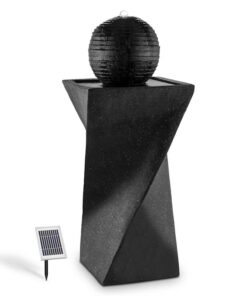Blumfeldt Schönbrunn szökőkút gömbszökőkút napelemes 200 l/h LED bazalt