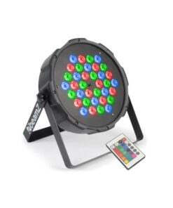 Beamz FlatPAR, 36 x 1W, PAR reflektor, RGB, LED, DMX, IR, távirányító