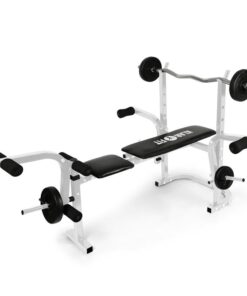 KLARFIT Workout Hero súlyzópad állvánnyal, láb- és kartámasz