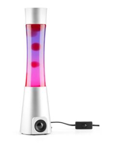 OneConcept Lavaboy, lávalámpa, bluetooth hangfal, BT 3.0, AUX-IN, üveg, ezüst/vörös