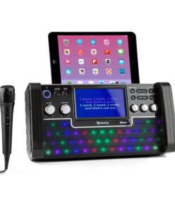 Auna DiscoFever bluetooth karaoke rendszer, LED 7'' TFT kijelző, CD, USB, fekete