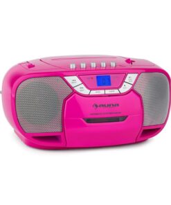 Auna BeeGirl Boom Box, rózsaszín, boombox, hordozható rádió, CD/MP3 lejátszó, kazettás lejátszó