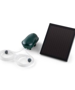 Waldbeck Oxygenius napelemes tó levegőztető, oxigénpumpa, 2 x 100 l/óra, éjszakai-nappali rezsim, akkumulátor