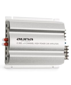 Auna C300.4, négycsatornás erősítő, végerősítő autóba, 1200W PMPO, 300W RMS, ezüst