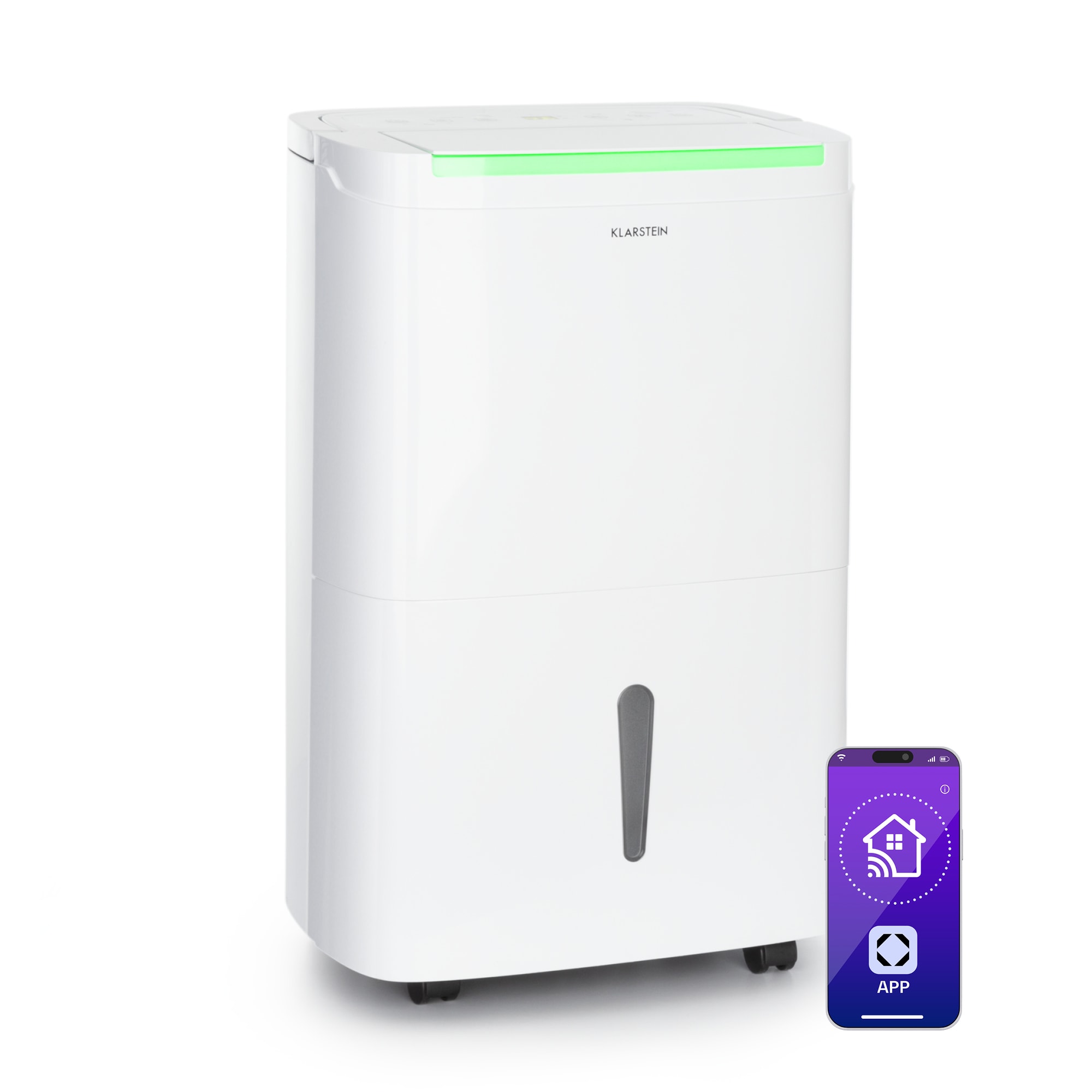 Klarstein DryFy Pro Connect Smart, Párátlanító, WiFi, Kompresszor, 30l/d, 25-35 m², Fehér