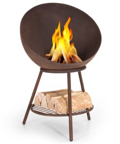Blumfeldt Azuma tűzrakó tál Ø 66 cm 2 mm faszén- és grillrács esővédő huzattal és parázskaparóval