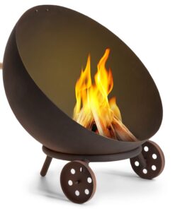 Blumfeldt Fireball Egon acél tűzálló tál kertbe Ø66 cm grill esővédővel