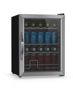 Klarstein Beersafe italhűtő üveges ajtóval | 64 x 48 cm | LED belső világítás | Ezüst/Fekete