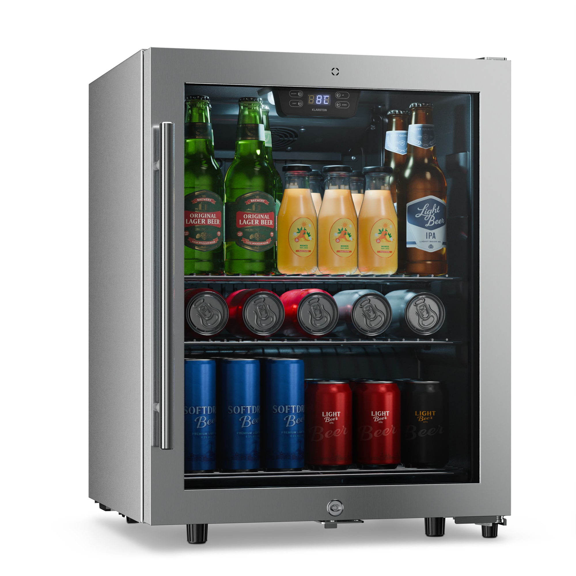 Klarstein LuxeChill, 64 cm, 60L, kültéri italhűtő, ezüst, üvegajtó, A