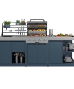 Klarstein WaldChef kültéri konyhaszett | 4 égő | 30 mbar | 12800 W | időjárásálló | rozsdamentes acél